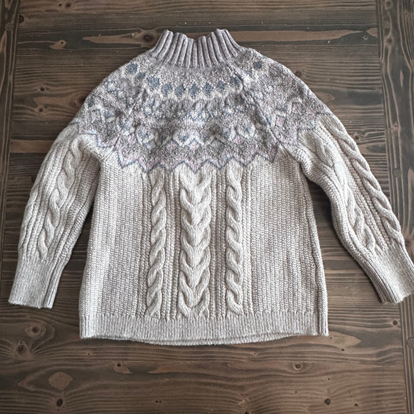 Chico’s 1P Fair Isle Turtleneck Sweater Beige - Picture 4 of 7